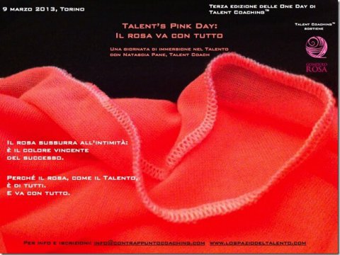 Si terrà a Torino il 9 marzo la prima Talent’s Pink Day